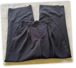 Halara Women's Wide Leg Dress Pants Black Elastic Waist Pull On Size M Tall thumbnail 1