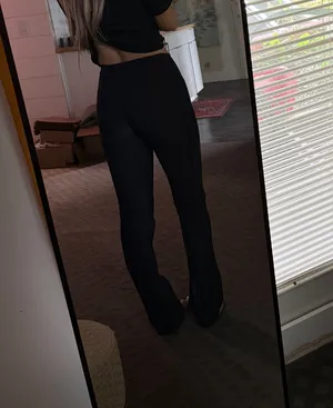 Nike Black High-Rise Flared Pants for Women thumbnail 2