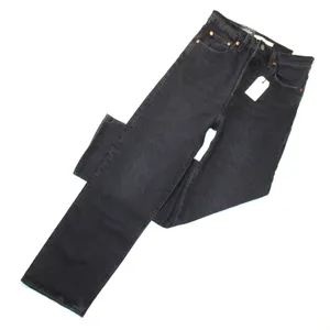 NWT Levi's Ribcage Straight Ankle in Feelin' Cagey Black Super High Rise Jean 28 thumbnail 4
