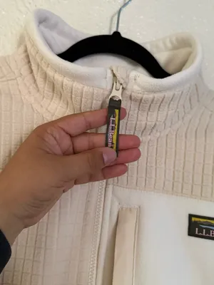 L.L. Bean Mountain Classic Windproof cream Fleece full zip up Jacket size XL thumbnail 10