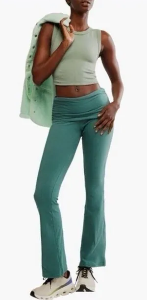 FP movement Teal Fold over High waisted Flare Pants thumbnail 5