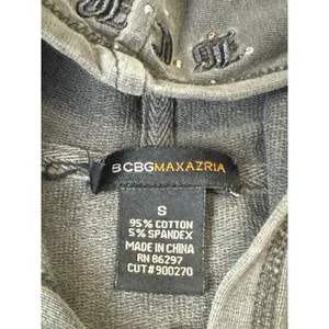 Y2k Vintage Gray Embroidered Full Zip Hoodie Gothic Grunge Women’s Size S thumbnail 9