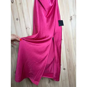 NWT Lulus Beyond Classy Pink Satin Halter Midi Dress Holiday Party Backless Sz L thumbnail 5
