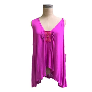 Free People New Vibes Tank Top Pink Small S Lightweight Embellished Boho NWT thumbnail 4