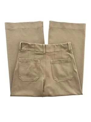 Anthropologie Maeve The Colette Knit Crop Wide-Leg Pants Size 28 True Camel Tan thumbnail 7