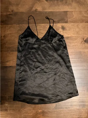 Addie Black Silk Slip Dress thumbnail 2