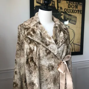 Tara Jarmon Manteau Money Faux Fur Honey 40 8 thumbnail 4