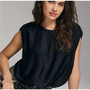 By Anthropologie Black Viscose Professional Blouse Top Career Wear L thumbnail 1