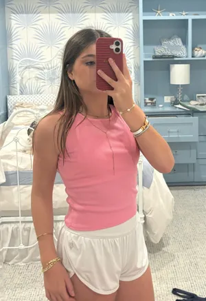 Pink tank top ribbed thumbnail 1