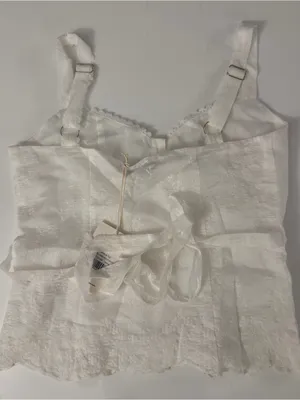 Peppermayo White Lace Button-Front Tank (Addictive Top - White) thumbnail 5