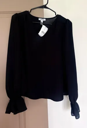 Nordstrom Black Blouse thumbnail 1