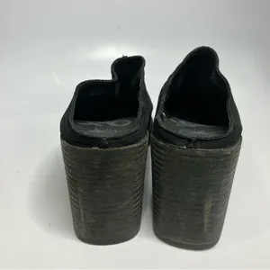 OTBT split black leather‎ clog mules block heel side 10 thumbnail 8