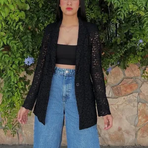 Zara Elegant Black Lace Blazer thumbnail 2