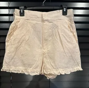 EUC VINTAGE CREAM high waist shorts side pockets thumbnail 1