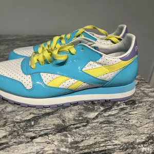 Reebok Classic BlueWhite and Yellow Athletic Shoes with Perforated Design thumbnail 3