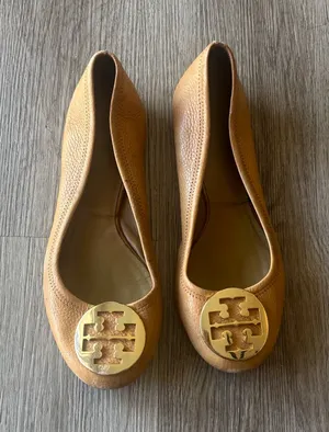 Tory Burch Tan Leather Ballet Flats thumbnail 1