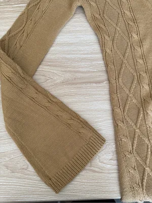 Wet Seal Small Cable Knit Long Open Cardigan Tan Camel Wool 60s 70s Penny‎ Lane thumbnail 8