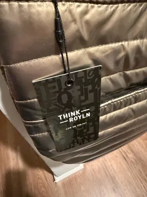 Think Royln metallic silver quilted handbag with horizontal stitching thumbnail 3