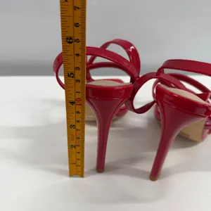 Elisabet Tang Red Patent Multi Strap Square Toe Stiletto Heels TES3153 Size 6 thumbnail 5