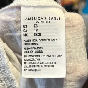 772 | NWT American‎ Eagle Embroidered Smocked Peplum Tube Top White Blue XS thumbnail 7