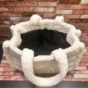 Victorias Secret Ivory VS Logo Sherpa Tote Bag thumbnail 8