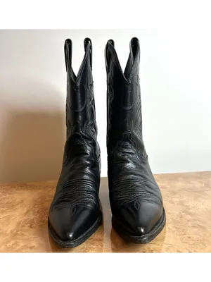 Justin Boots L4903 Black Leather Western Cowboy Boots USA Women's 6.5 B thumbnail 2