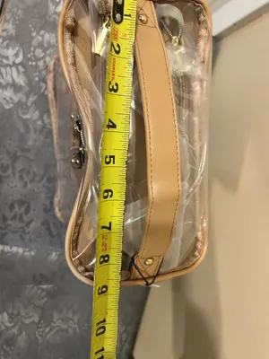 Joan & David Beige clear Top handle Train Case- 3 piece Set thumbnail 9