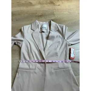 NWT ICHI Kate Knit Blazer doeskin‎ single button stretch beige $109 size S 2 thumbnail 8