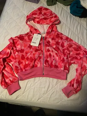 Size Small Pink Camouflage Zip Up Hoodie thumbnail 1