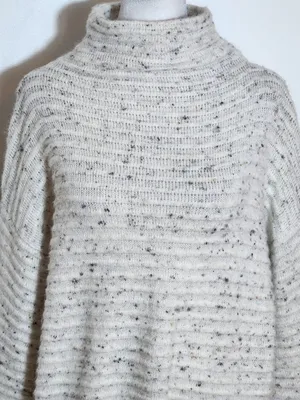 Madewell Speckled Cream Mock Neck Sweater Size Small thumbnail 3