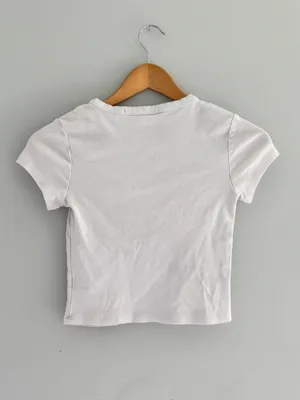 Altar’d State Pink Bow Graphic Baby Tee White Coquette Top S thumbnail 6