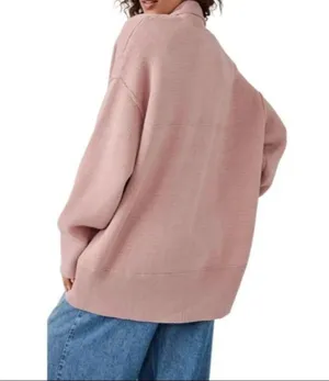 Free People Chamomile Oversize Cardigan in Rose thumbnail 2