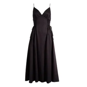 NWT ASTR the Label Lace-Up Cotton Poplin Midi Dress Size Small thumbnail 4