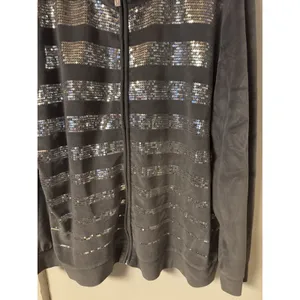 Midnight Velvet Women's Size 2X Gray Silver Embellishes Zip Up 2 pc‎ Track Suit thumbnail 3
