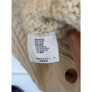 Brandy Melville Cream Cable Knit Wool Blend Cardigan Button Front Chunky -M thumbnail 5