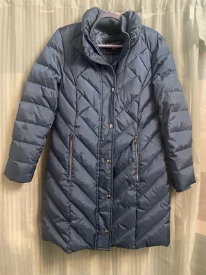 London fog women’s size medium long puffer down quilted coat thumbnail 1