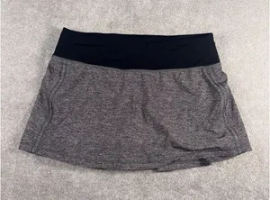 Lululemon Pace Rival Skirt No Panels 13" Heather Lux Multi Black 6 Reg Skort thumbnail 1