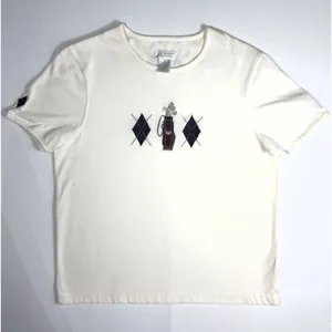 Vintage Christopher & Banks Women's M‎ Golf Embroidered Ivory Short Sleeve Top thumbnail 1