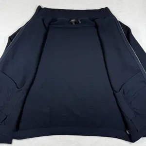 Theory Avell FZ Breach Navy Blue Ribbed Cotton Full Zip Mock Neck Sweater‎ XL thumbnail 6
