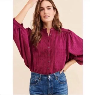 Pilcro by Anthropologie Tavi Button Down Blouse thumbnail 1
