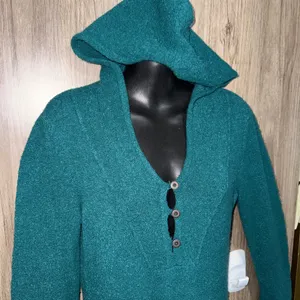 Royal Robbins Voyager Hooded Sweater Dress Lg Green Knit Henley Outdoor Gorpcore thumbnail 4