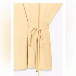 Zara NWT light yellow tie lace side top thumbnail 3