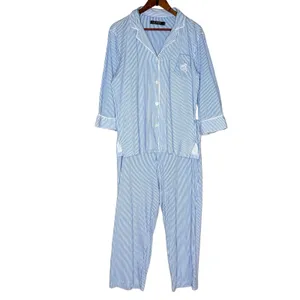 LRL Ralph Lauren Pajama Women's Size L Cotton 3/4 Sleeve Capri Pant Matching Set thumbnail 3
