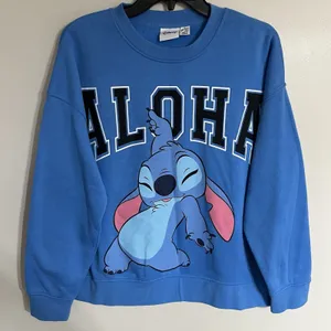 Disney Lilo & Stitch Dancing Stitch‎ Crew Neck Sweatshirt Size Medium Blue thumbnail 1
