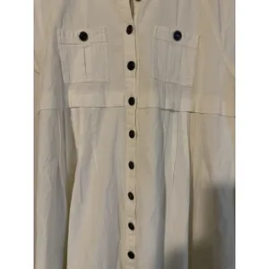 Free People Ronnie Cotton Poplin Mini Shirtdress White‎ Women's Size Small thumbnail 8