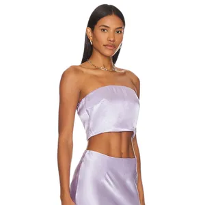REVOLVE- SNDYS ANGEL Strapless Satin TOP IN LILAC US 8 NWT!!! thumbnail 2