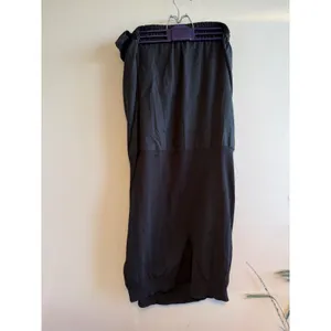 Zara‎ Black Mixed Media Ribbed Knit Midi Skirt Elastic Waist Womens M thumbnail 2