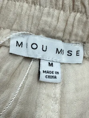 NEW Miou Muse Wide Leg Gauze Pants Cream Women’s Medium thumbnail 2