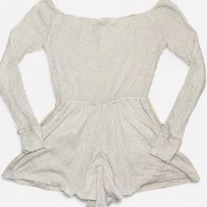 Urban Outfitters Out From Under Grey Long-Sleeve Off The Shoulder Lounge Romper, XS thumbnail 7