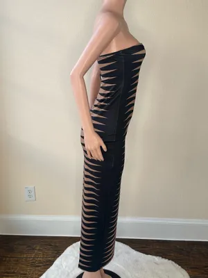 Brand New! Brown & Black Bodycon Ankle-Length Dress | Size M thumbnail 5